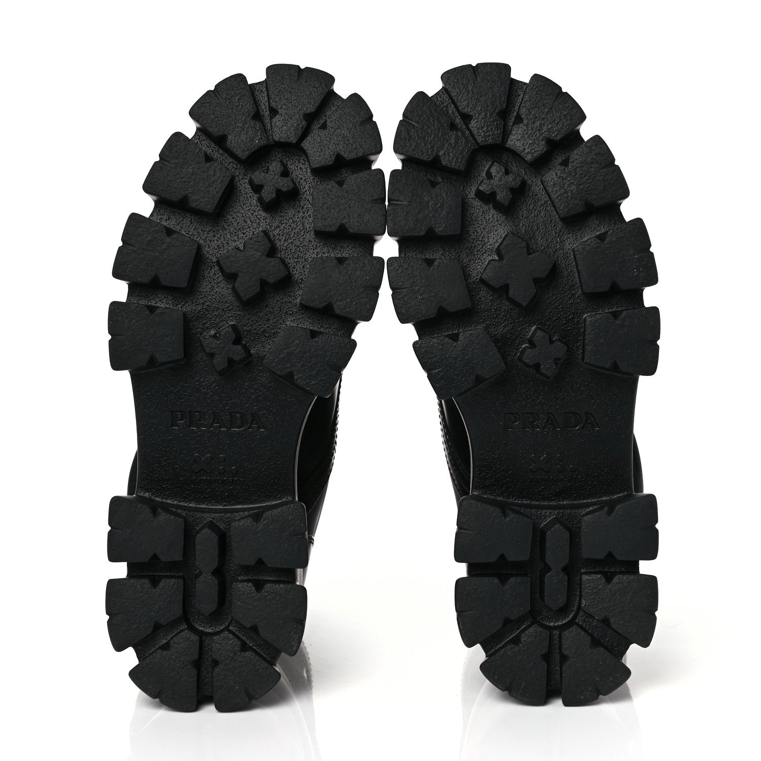 Prada Spazzolato Rois Re-Nylon Metal Triangle Logo Monolith Pouch Pocket 55mm Boots 39.5 Black 9 of 12