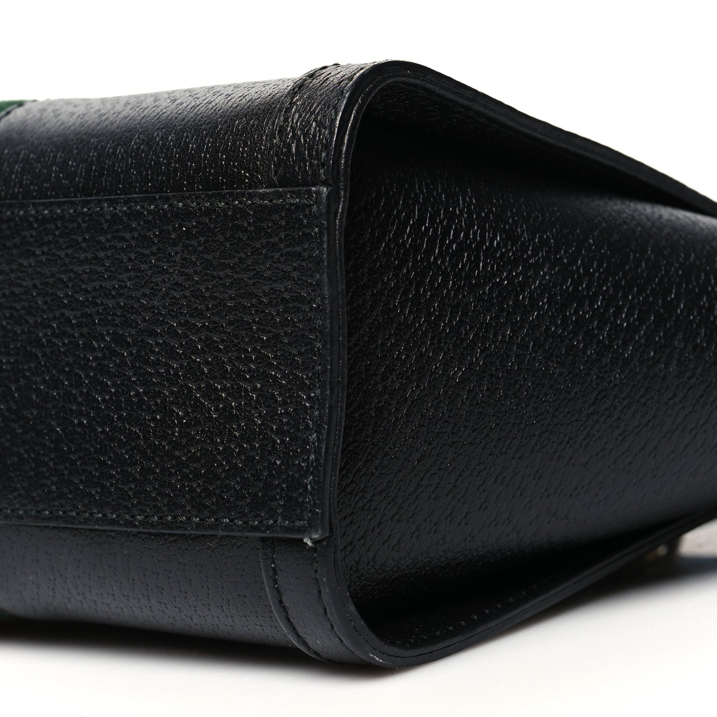 Textured Calfskin Web Small Ophidia Tote Bag Black