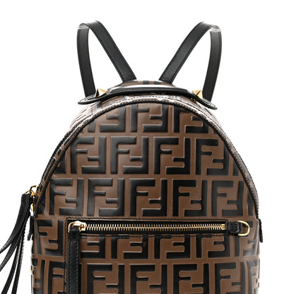 Fendi Vitello Bi-Color FF 1974 Embossed Mini Backpack Maya Black 8 of 10