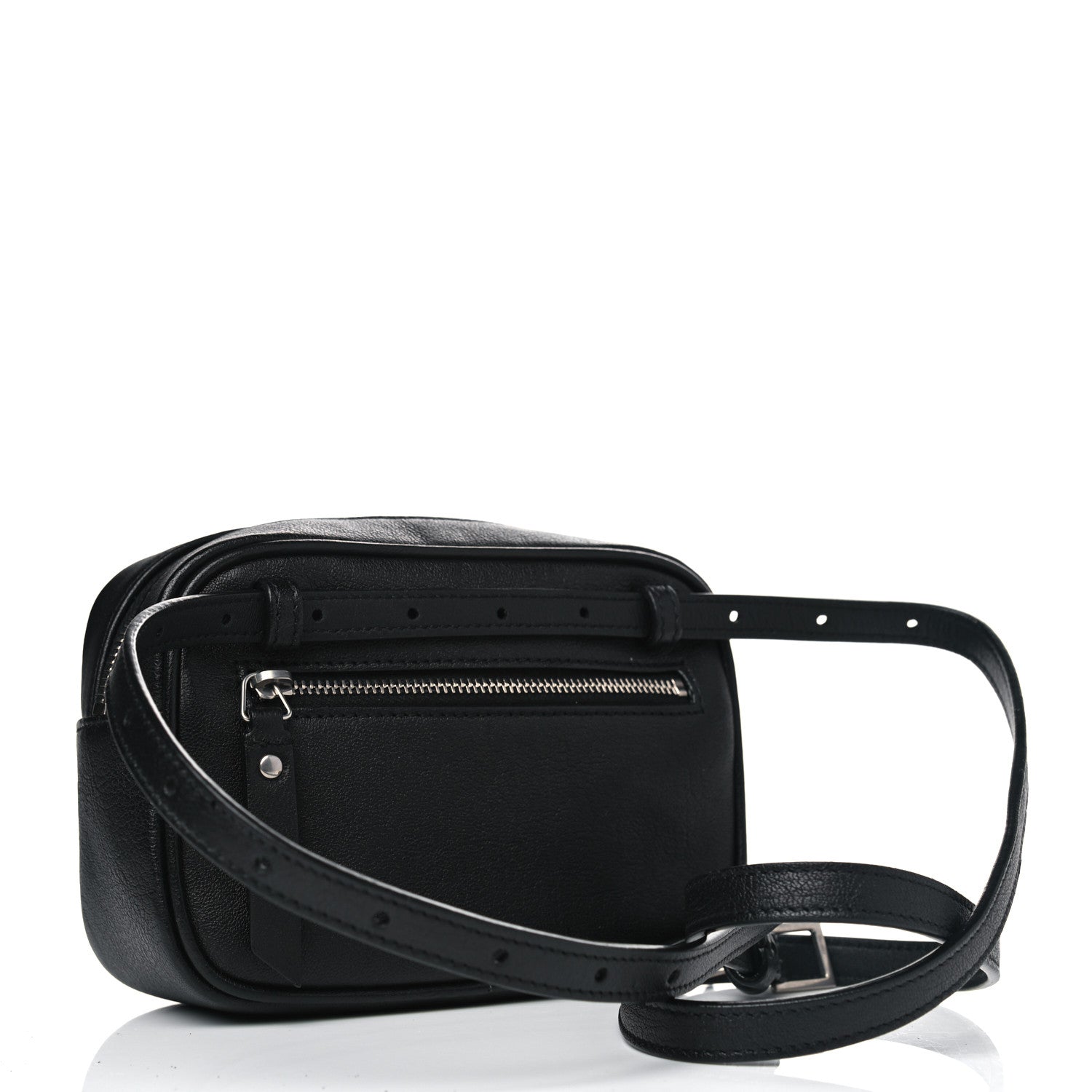 Saint Laurent Calfskin Matelasse Studded Monogram Lou Belt Bag Black 3 of 9