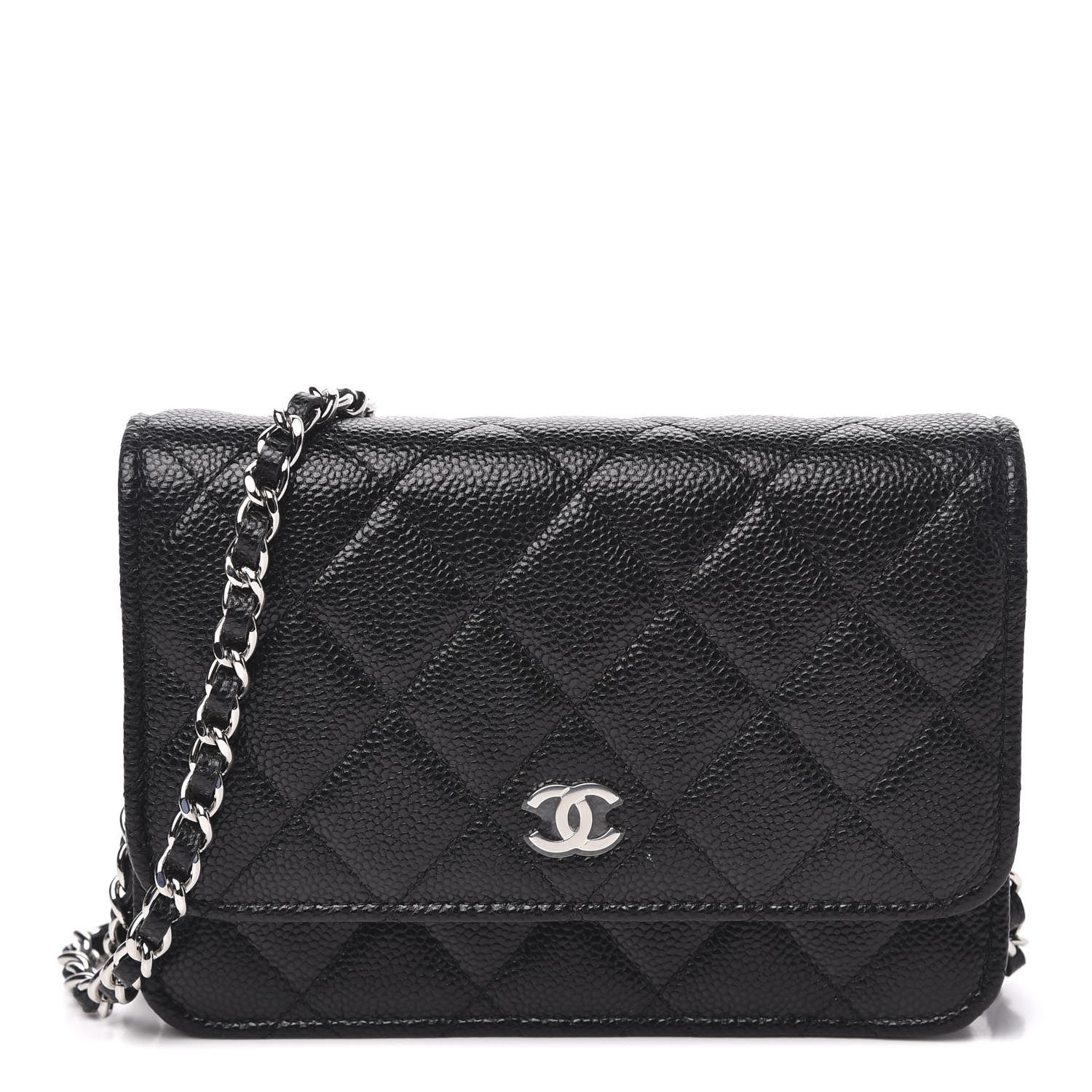 Chanel Caviar Quilted Mini Wallet On Chain WOC Black 1 of 11