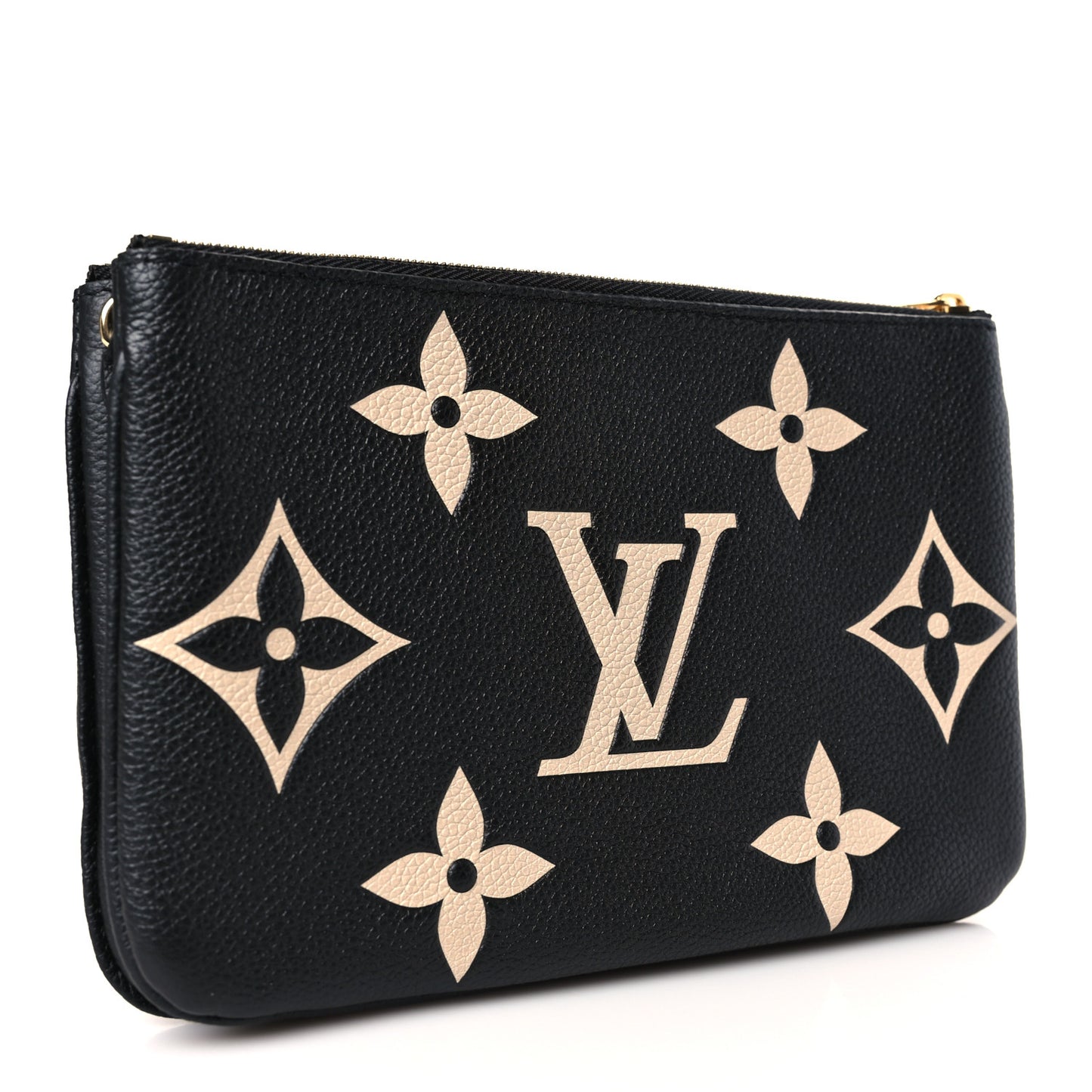 Empreinte Monogram Giant Double Zip Pochette Black Cream