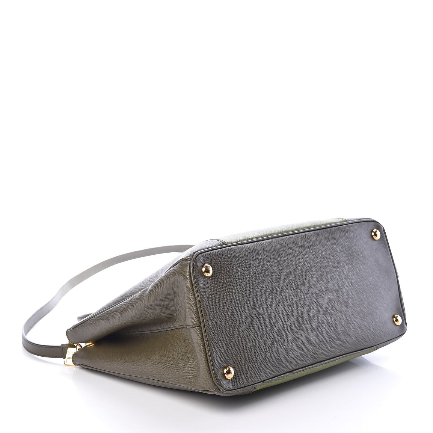 Saffiano Lux Colorblock Medium Galleria Double Zip Tote Edera Militare