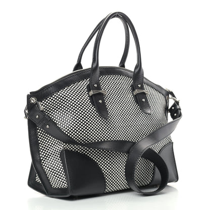 Alexander McQueen Soft Calfskin Woven Medium Legend Tote Black White 3 of 10