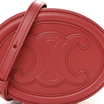 Celine Smooth Calfskin Small Triomphe Oval Crossbody Purse Lipstick 8 of 10