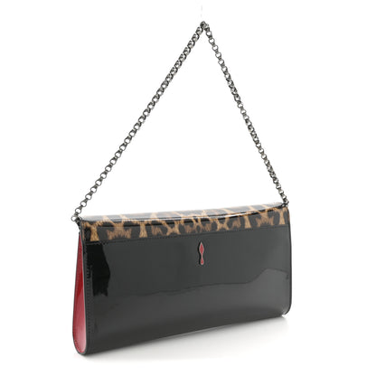 Christian Louboutin Patent Leopard Vero Dodat Clutch Brown 3 of 12