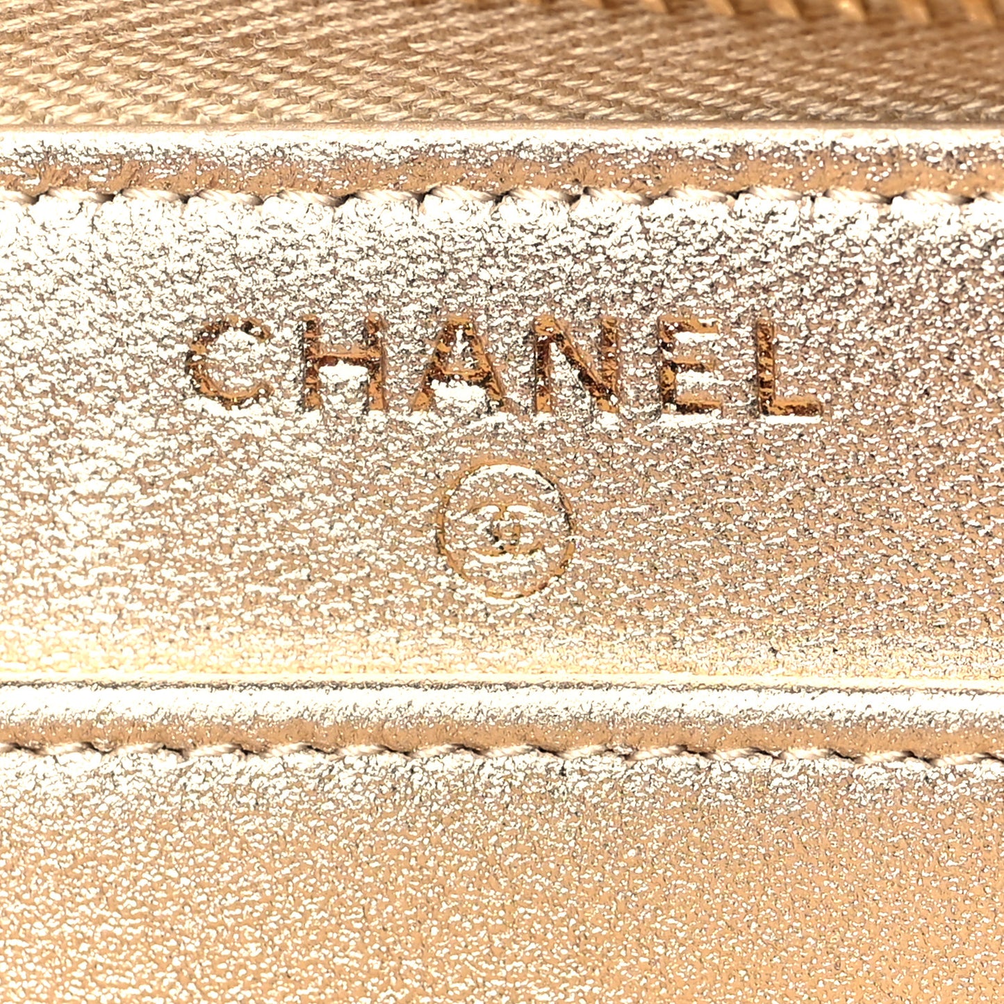 Metallic Lambskin Quilted Large Gusset Zip Around Wallet Gold