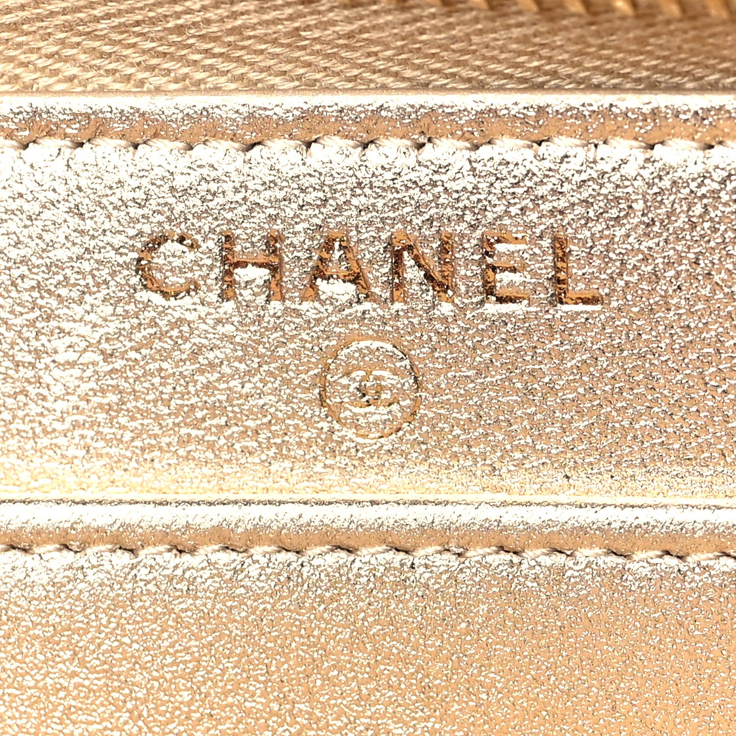 Chanel Metallic Lambskin Quilted Large Gusset Zip Around Wallet Gold 7 of 8