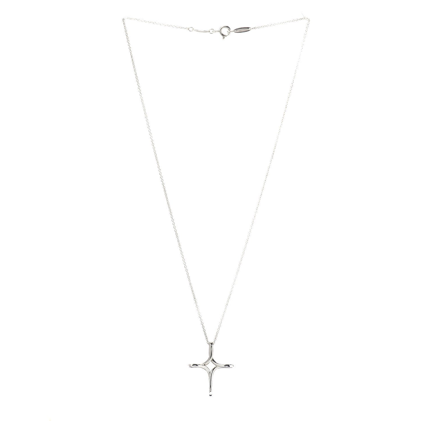 Sterling Silver Elsa Peretti Infinity Cross Pendant Necklace