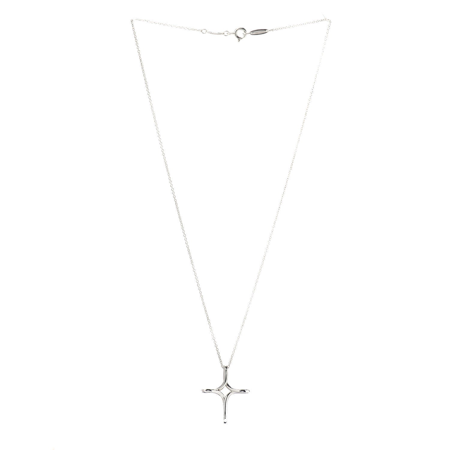 Tiffany Sterling Silver Elsa Peretti Infinity Cross Pendant Necklace 3 of 4