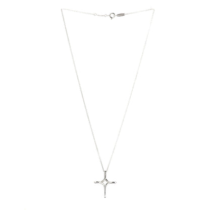Tiffany Sterling Silver Elsa Peretti Infinity Cross Pendant Necklace 3 of 4