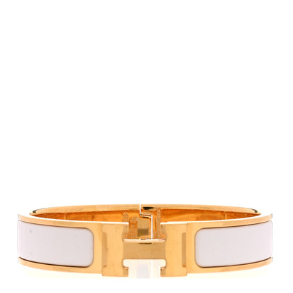 Hermes Enamel Narrow Clic Clac H Bracelet PM White 1 of 4