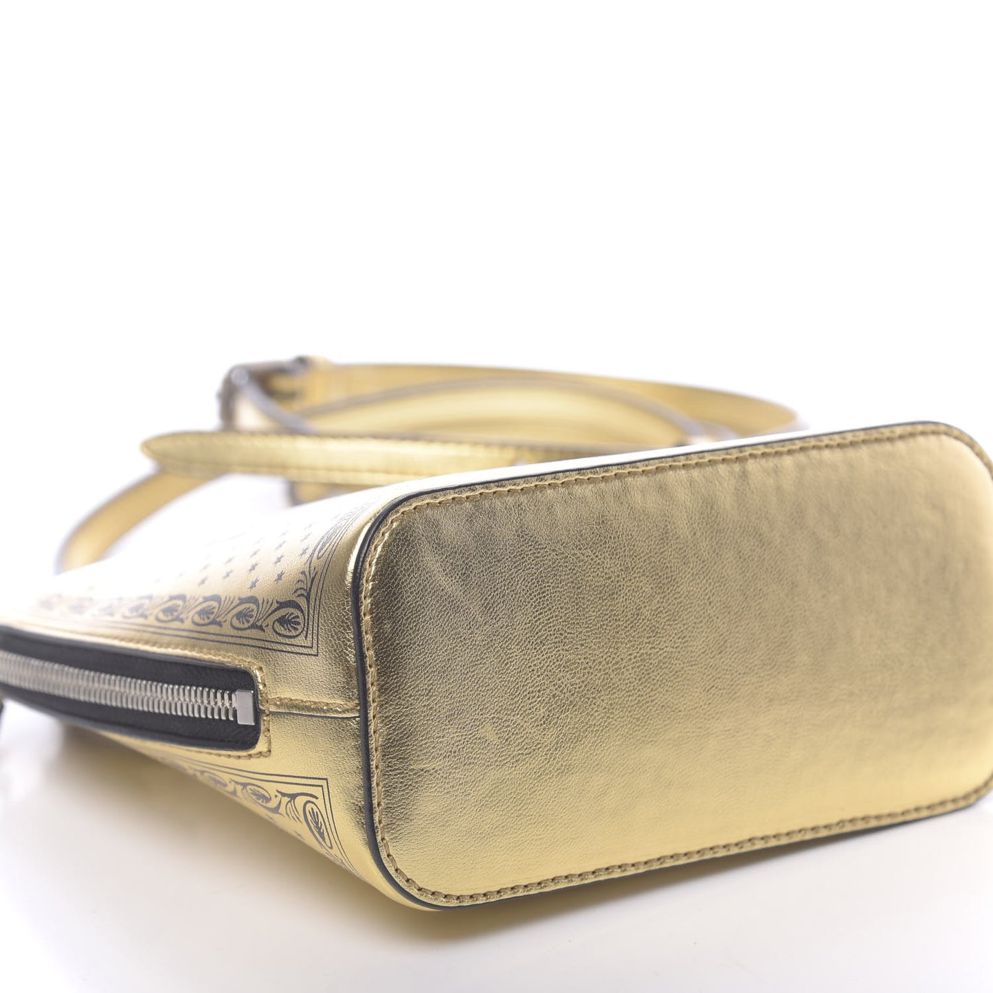 X SEGA Calfskin GUCCY Stars Mini Dome Shoulder Bag Gold