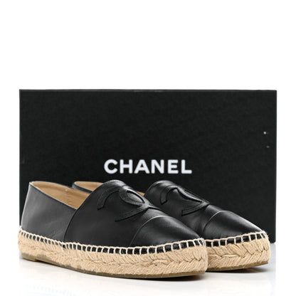 Chanel Lambskin CC Espadrilles 36 Black 9 of 9