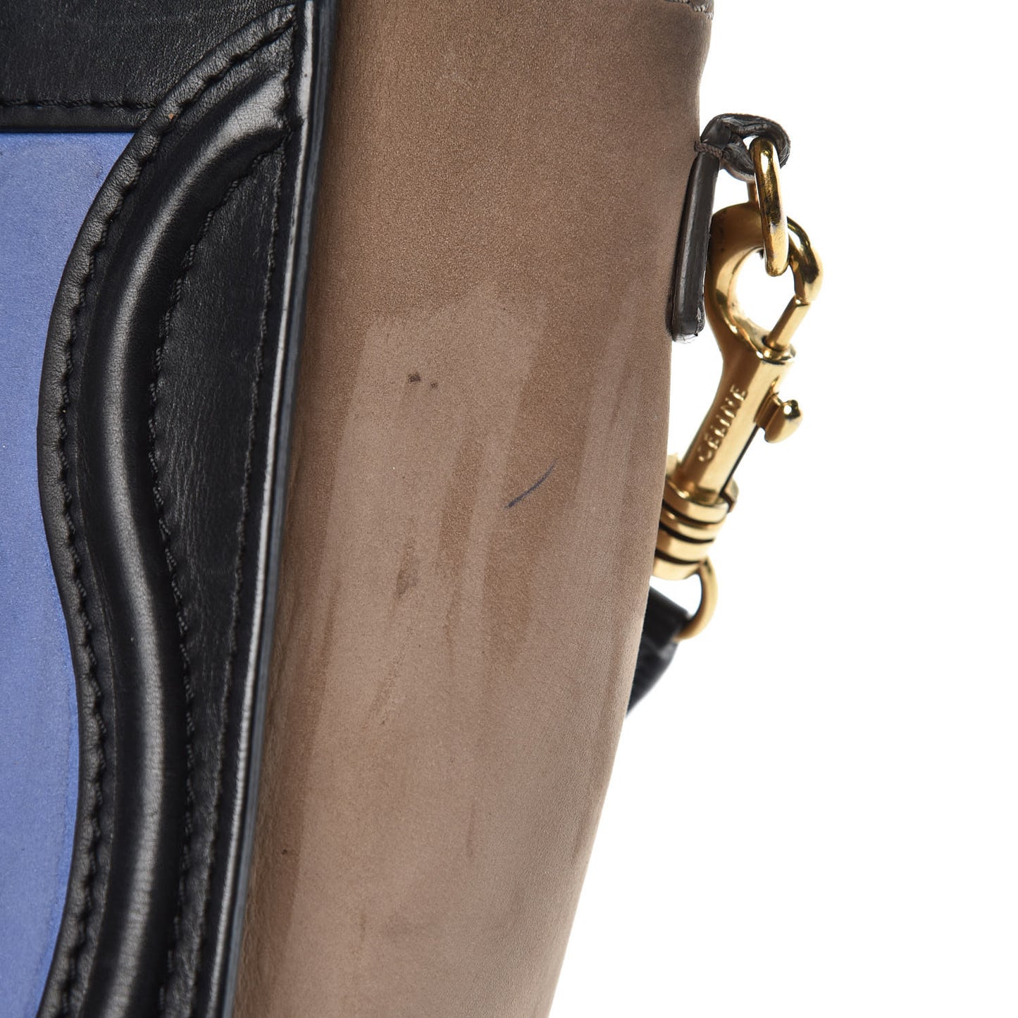 Nubuck Smooth Calfskin Nano Tri-Color Luggage Royal Blue