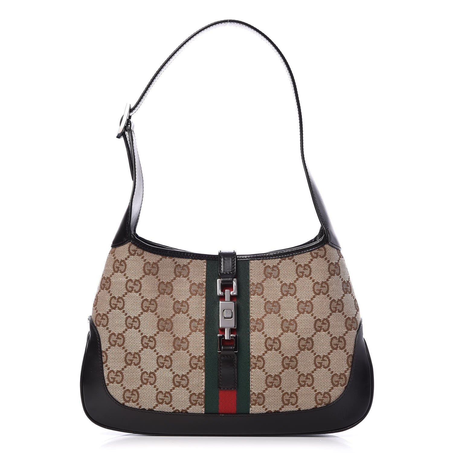 Gucci Monogram Web Small Jackie O Hobo Dark Brown 1 of 10