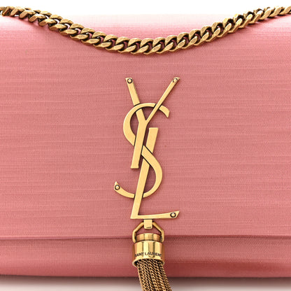 Saint Laurent Satin Small Classic Monogram Kate Tassel Satchel Coral Rose 8 of 10