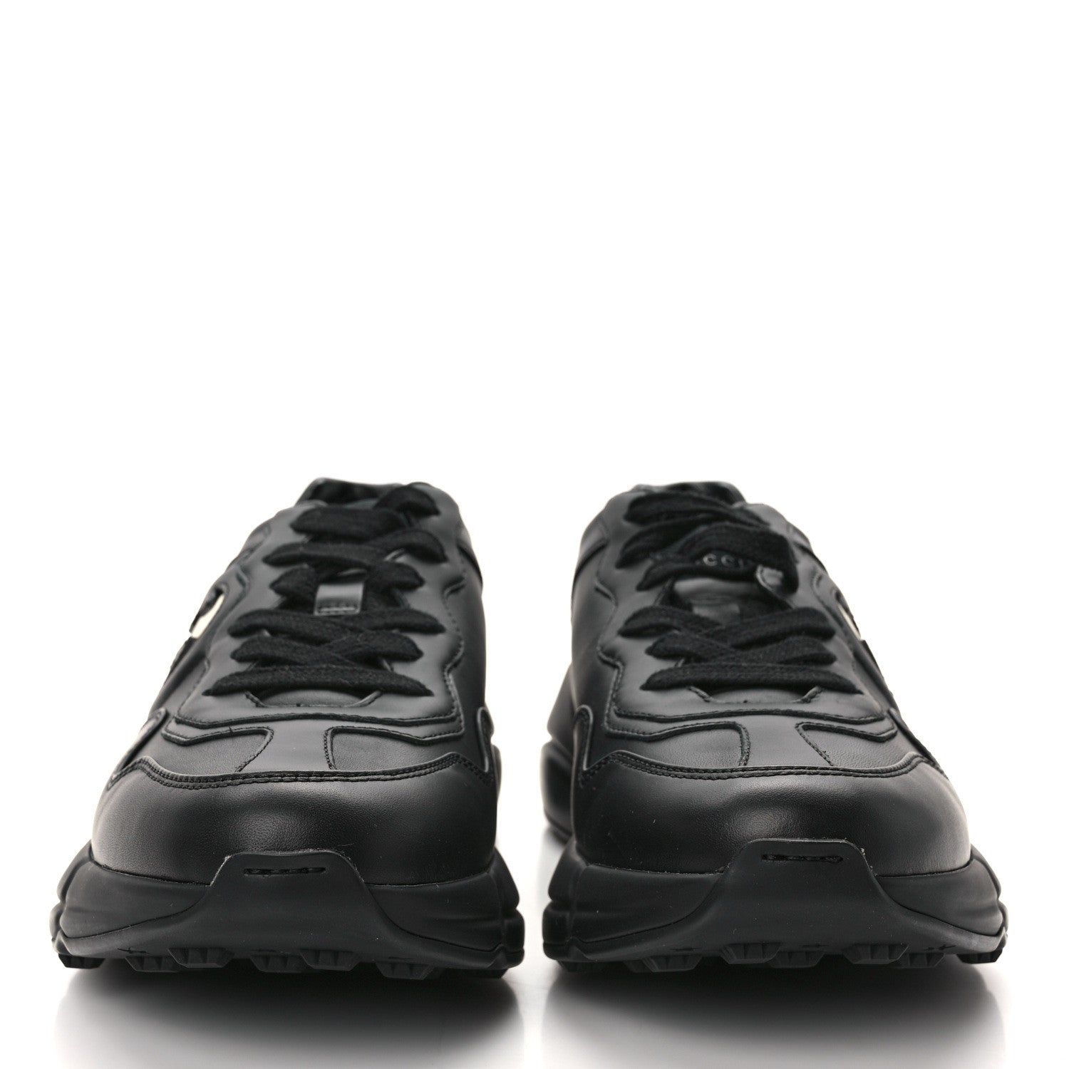 Gucci Dali Soft Calfskin Cut Out Interlocking G Womens Rhyton Sneakers 37.5 Black Ivoire 2 of 9