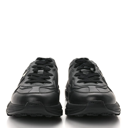 Gucci Dali Soft Calfskin Cut Out Interlocking G Womens Rhyton Sneakers 37.5 Black Ivoire 2 of 9