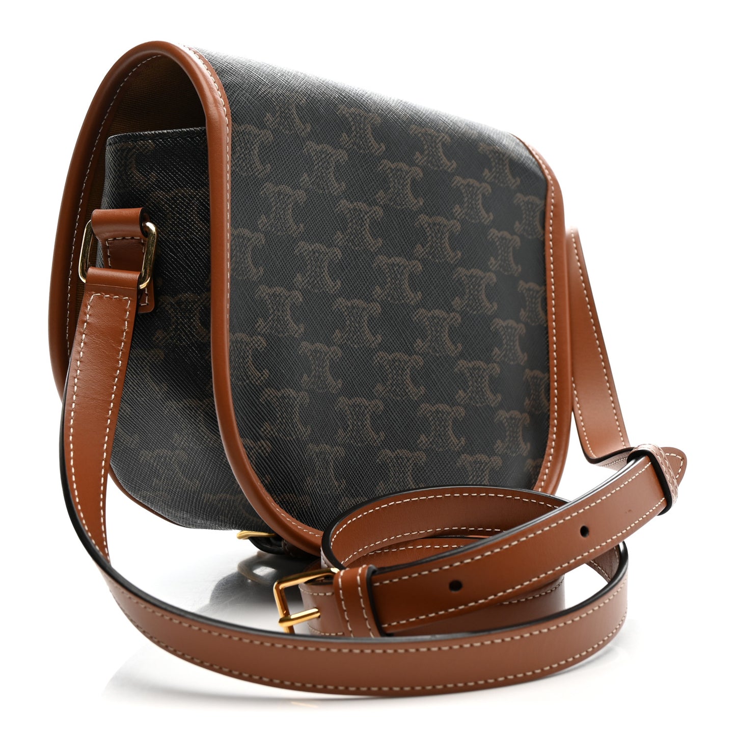 Triomphe Canvas Medium Folco Bag Tan