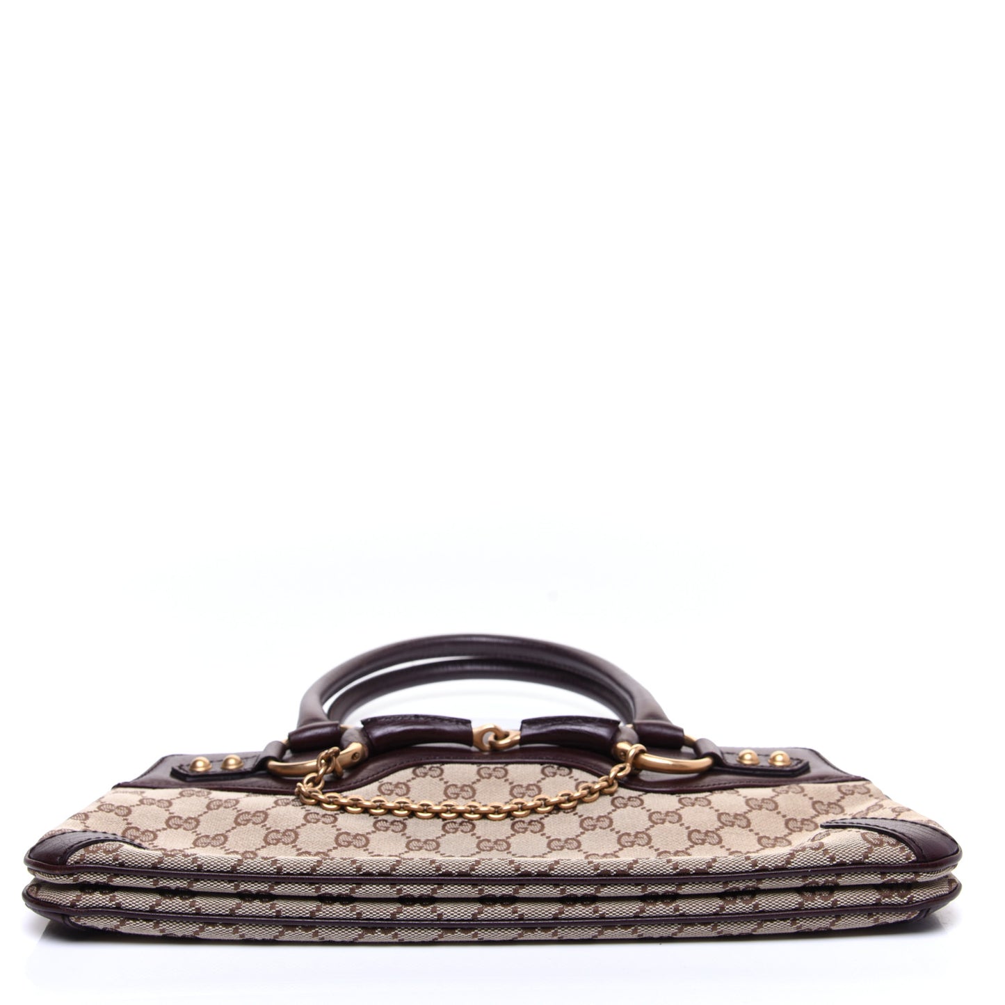 Monogram Horsebit Chain Shoulder Bag Brown