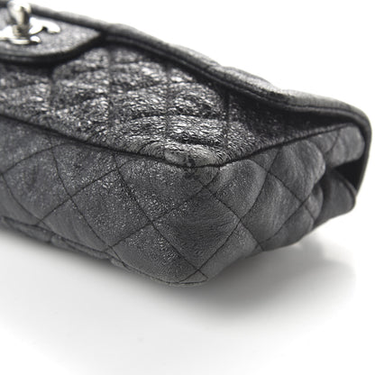 Chanel Crackled Calfskin Quilted East West Flap Black 7 of 10