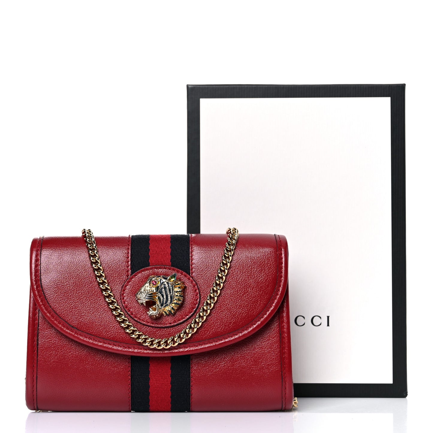 Textured Calfskin Web Mini Rajah Slim Flap Shoulder Bag Romantic Cherry