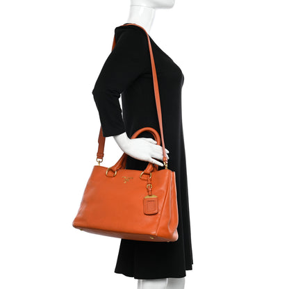 Prada Vitello Daino Shopping Tote Papaya 2 of 13