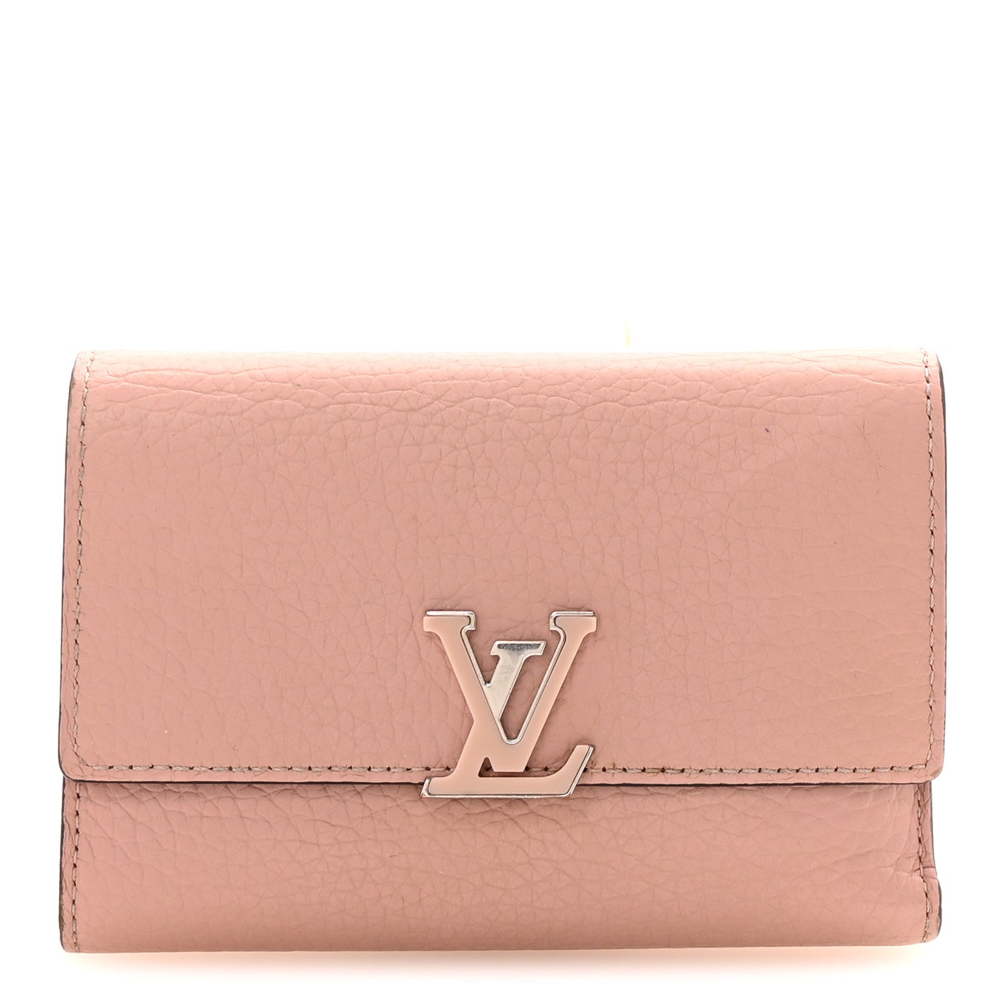 Taurillon Capucines Compact Wallet Magnolia