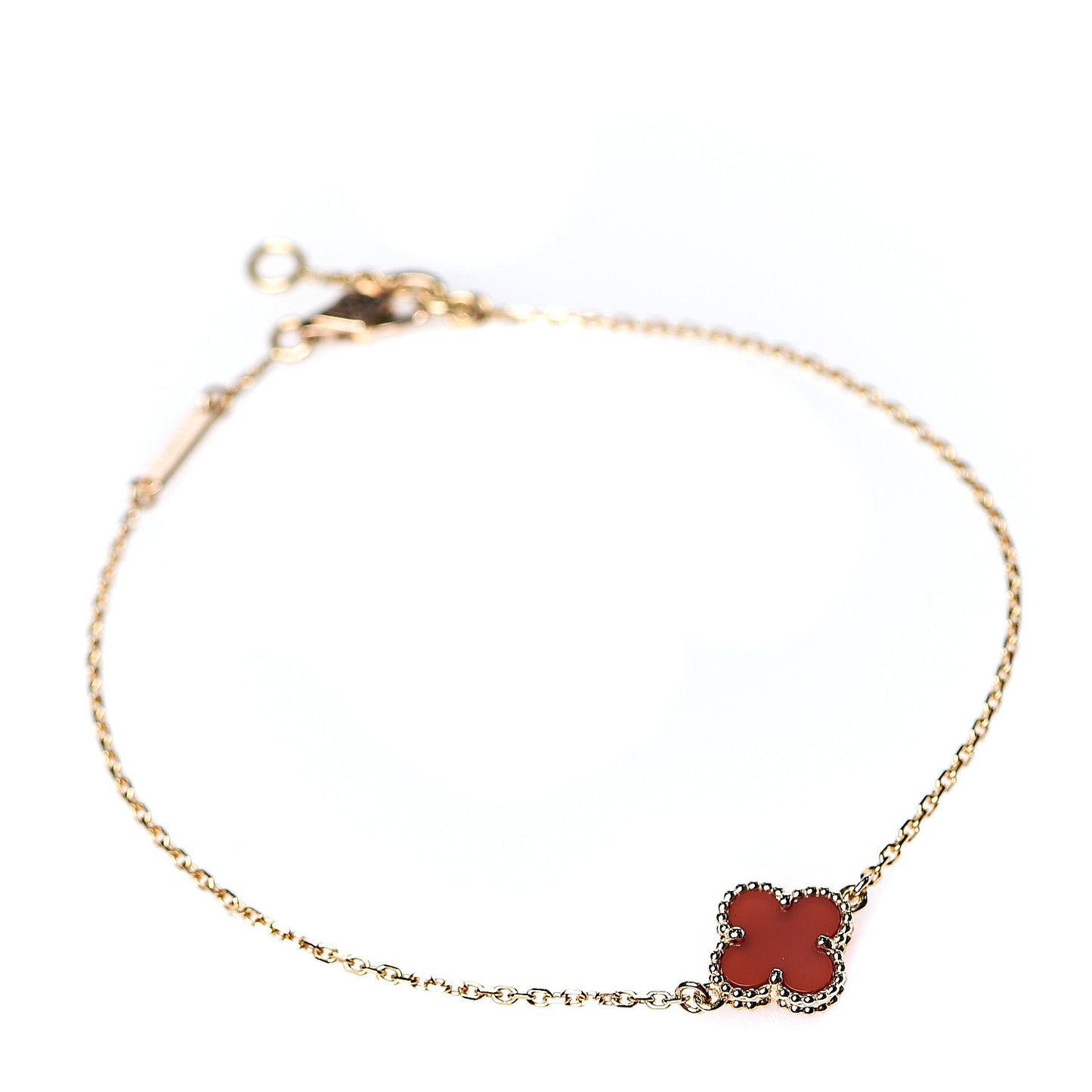 18K Rose Gold Carnelian Sweet Alhambra Bracelet