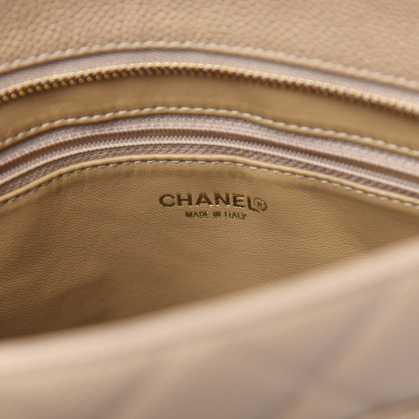 Caviar Quilted Medallion Tote Beige