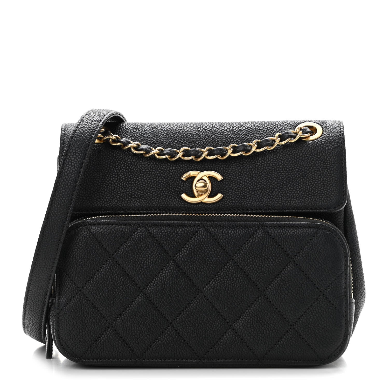 Chanel Caviar Quilted Small Business Affinity Messenger Flap Black 1 of 12