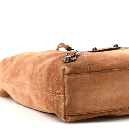 Balenciaga Suede Classic Hardware Small Le City Hobo Bag Camel 9 of 10