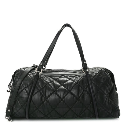Chanel Calfskin Quilted Relax CC Bowler Bag Black 1 of 12