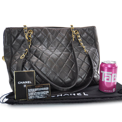 Chanel Lambskin Tote Brown 3 of 9