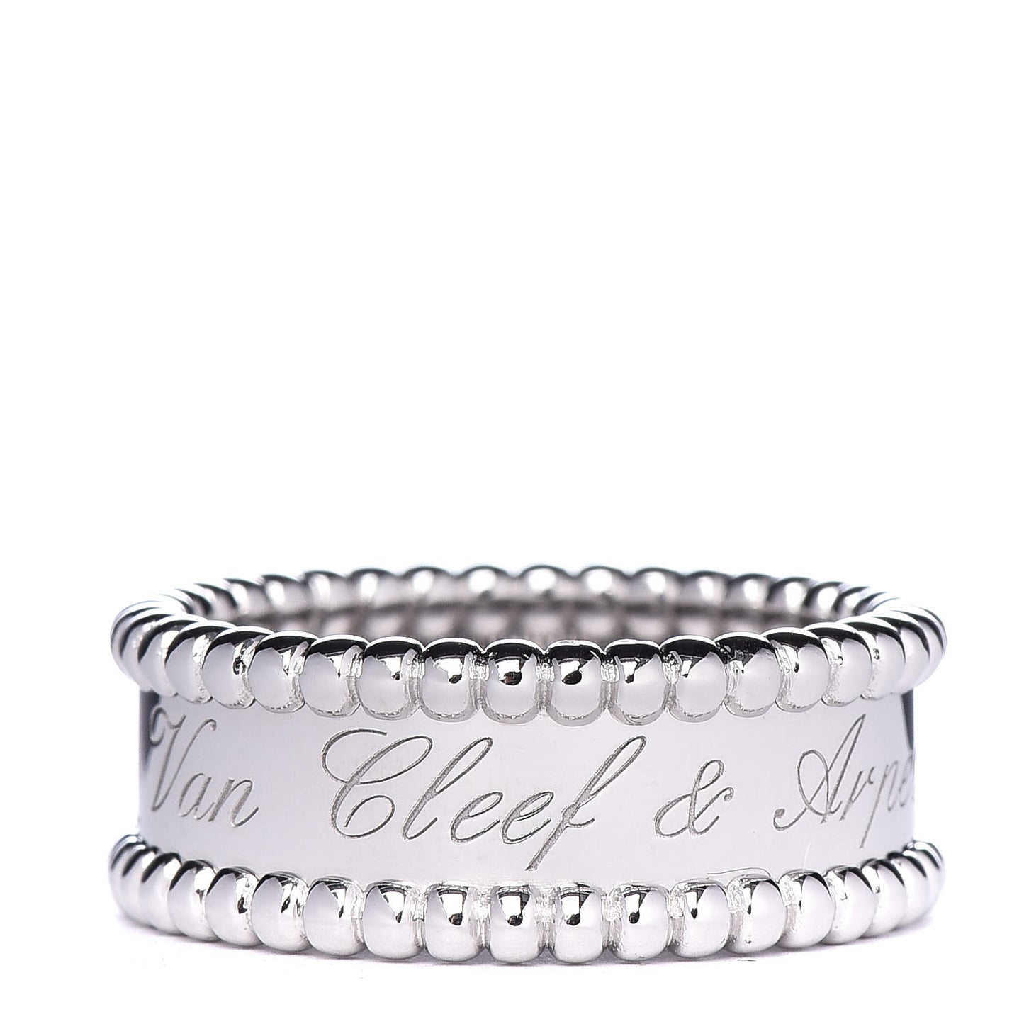18K White Gold Perlee Signature Ring 53 6.25