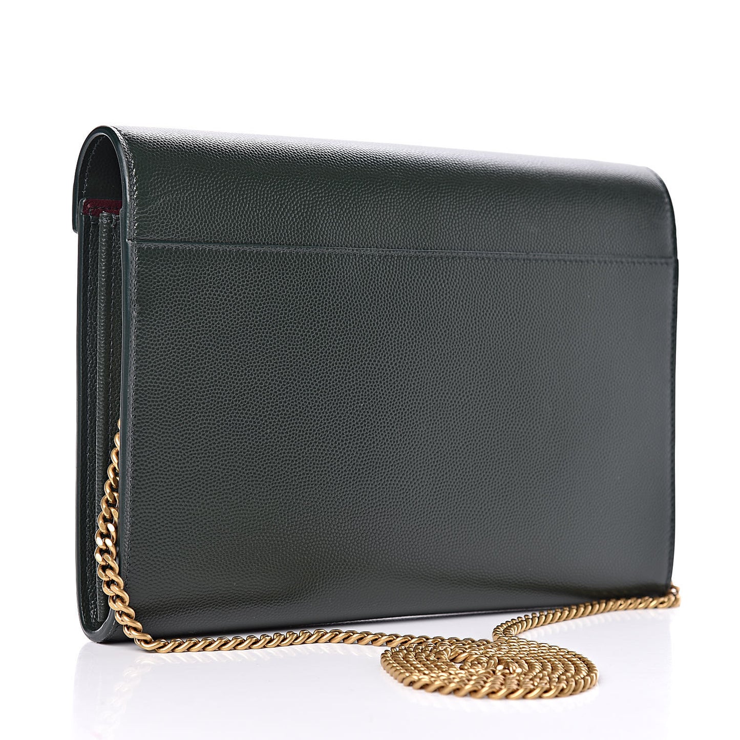 Grain De Poudre Monogram Cassandra Chain Wallet Vert Fonce