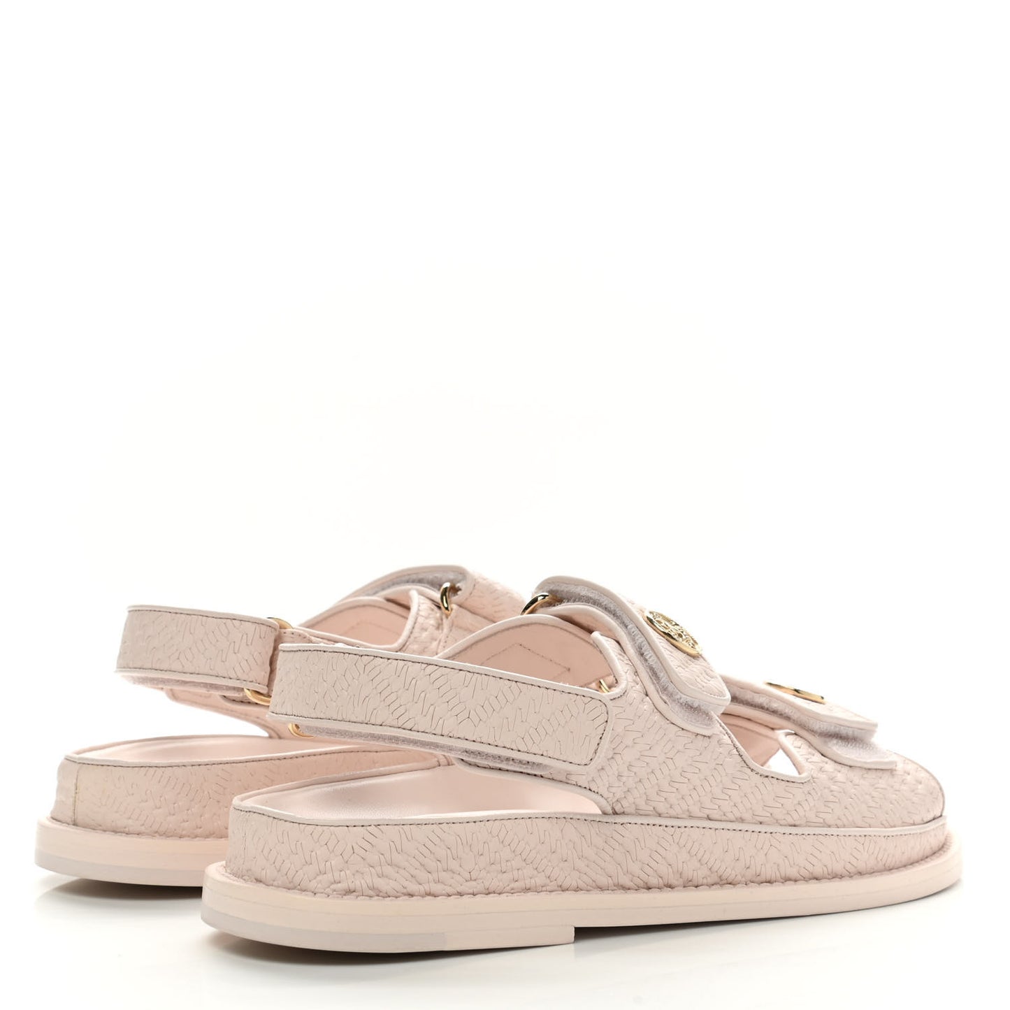 Calfskin Printed Velcro Dad Sandals 35.5 Pink