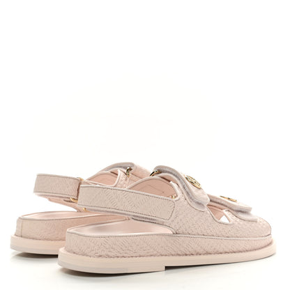 Chanel Calfskin Printed Velcro Dad Sandals 35.5 Pink 4 of 9