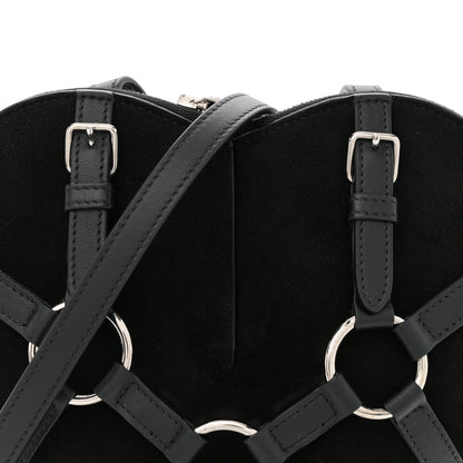 Alaia Suede Goatskin Harness Le Coeur Bag Black 7 of 10