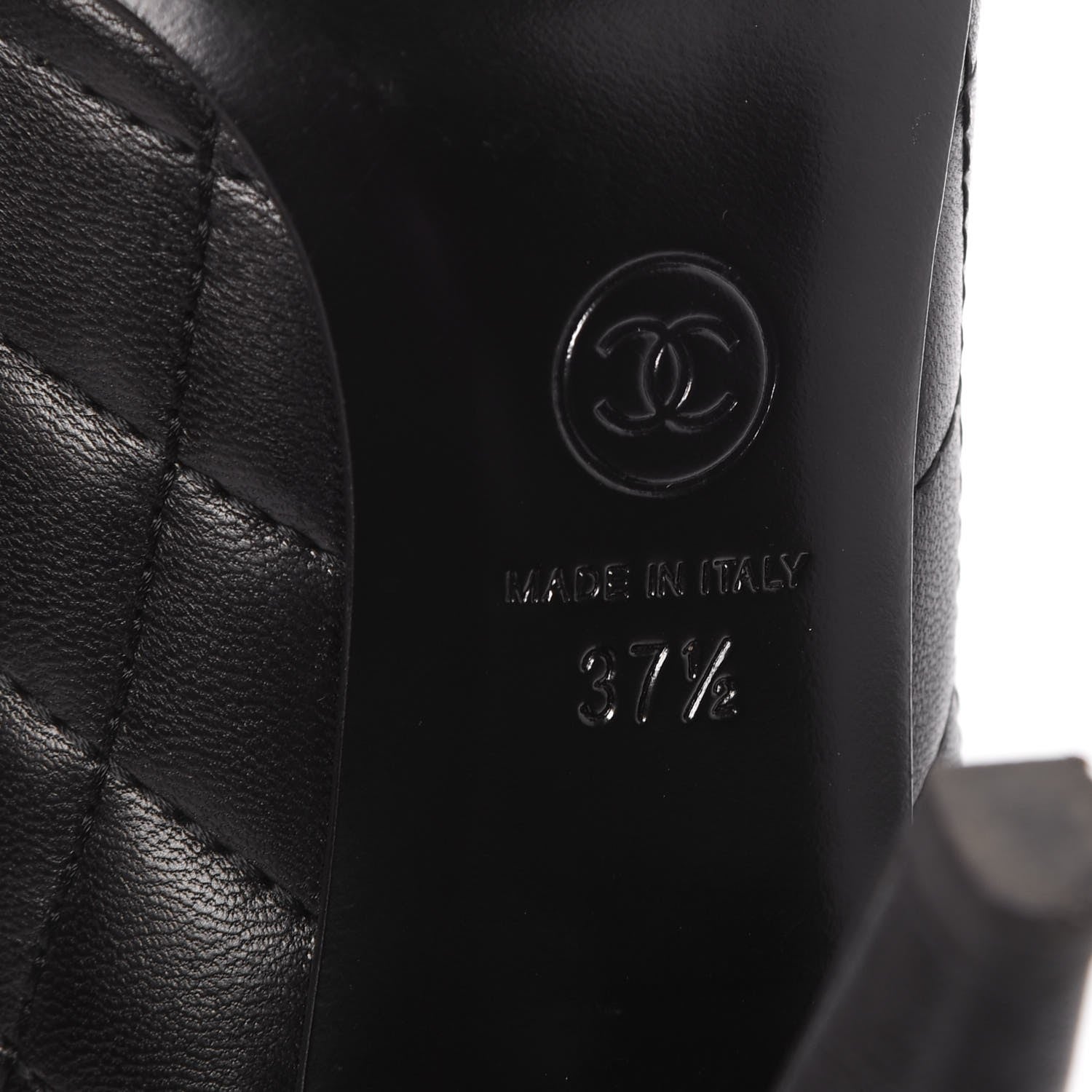 Chanel Lambskin Quilted Cap Toe Pumps 37.5 Black 9 of 16