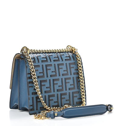 Fendi Vitello Liberty Bi-Color FF 1974 Embossed Small Kan U Shoulder Bag Balena Black 2 of 9