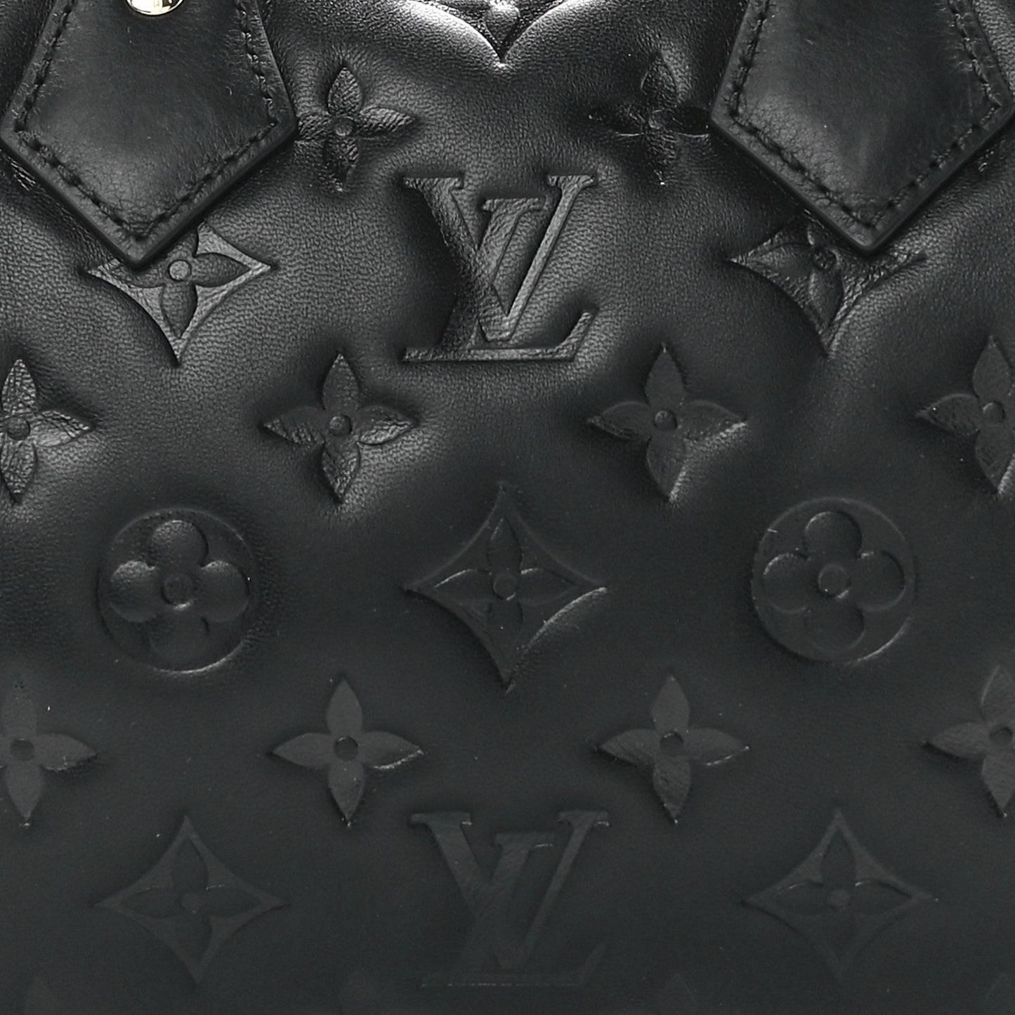 Lambskin Embossed Monogram Speedy 22 Bandouliere Black
