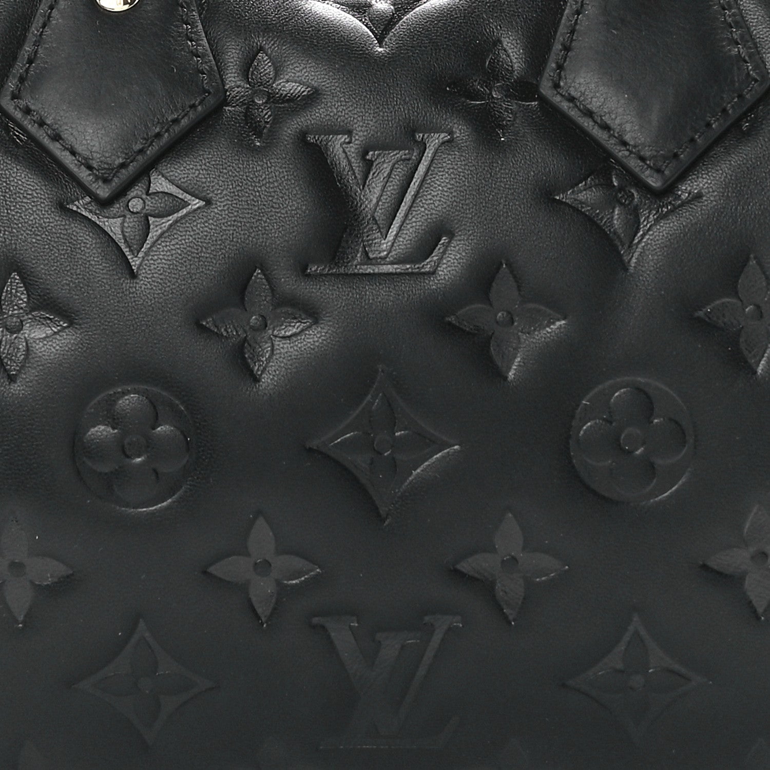 Louis Vuitton Lambskin Embossed Monogram Speedy 22 Bandouliere Black 7 of 10