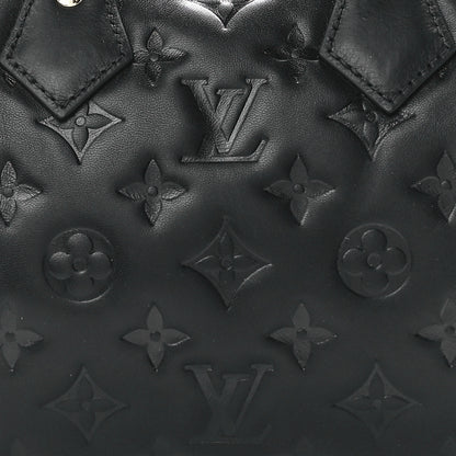 Louis Vuitton Lambskin Embossed Monogram Speedy 22 Bandouliere Black 7 of 10