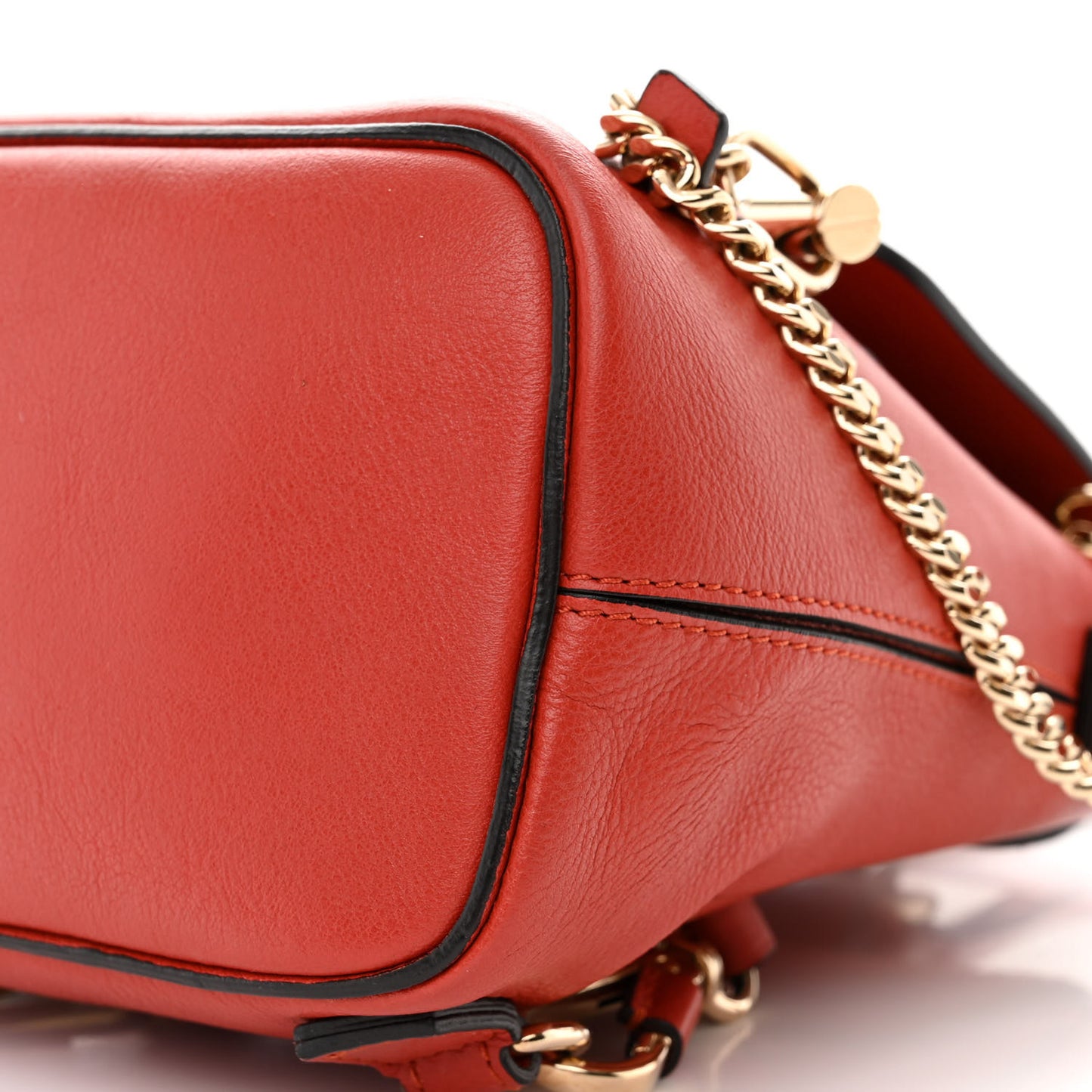 Suede Calfskin Mini Faye Backpack Sepia Red