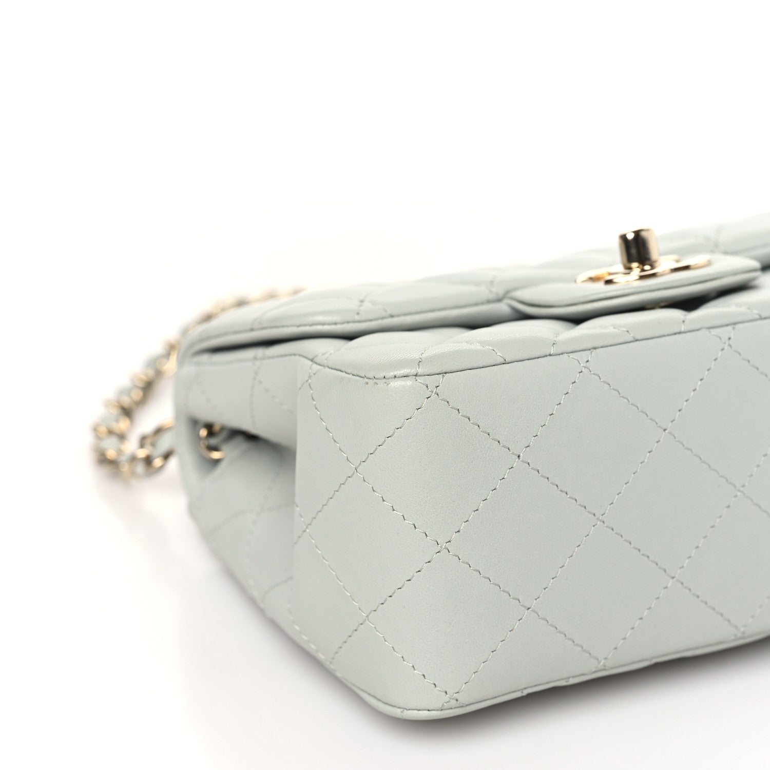 Chanel Lambskin Quilted Mini Square Flap Grey 8 of 11