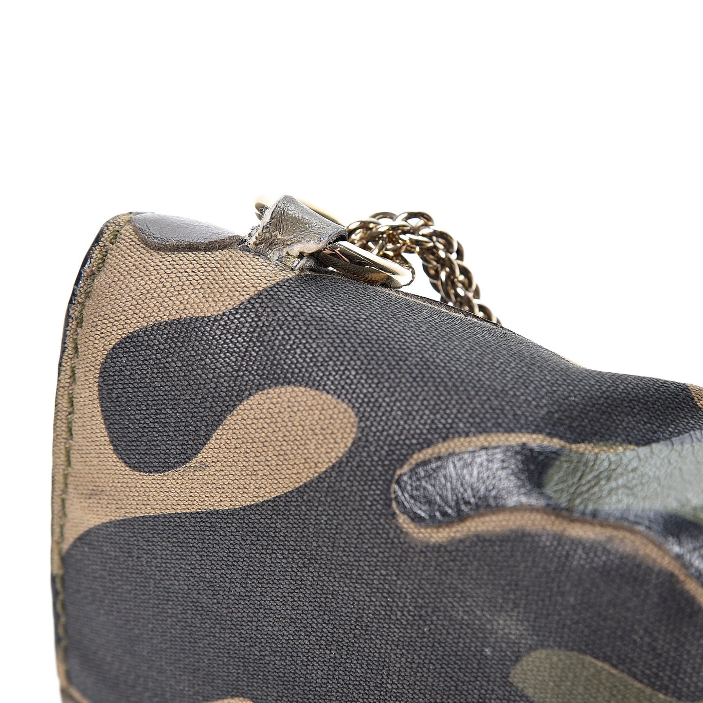 Nappa Canvas Camouflage Medium Glam Lock Rockstud Flap Verde