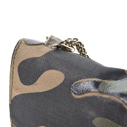 Valentino Garavani Nappa Canvas Camouflage Medium Glam Lock Rockstud Flap Verde 7 of 13