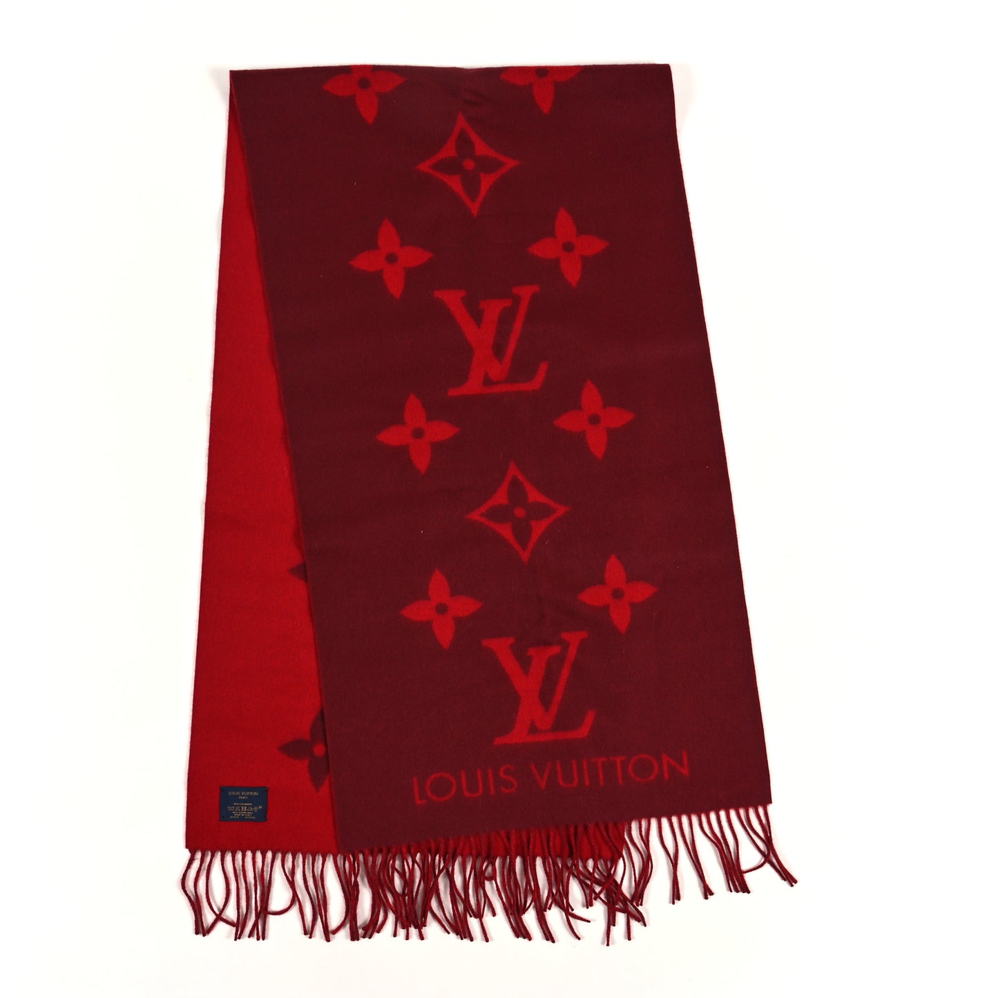 Cashmere Monogram Reykjavik Scarf Cherry